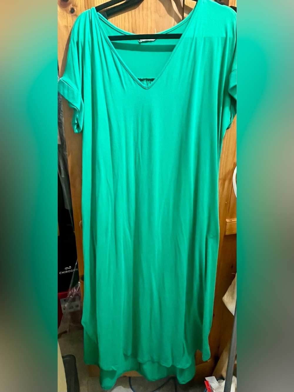 entro Bright Green V-Neck Maxi Dress